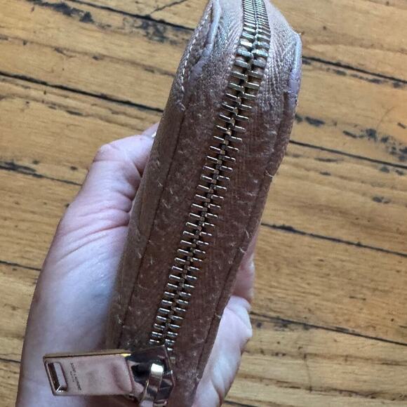 YSL Laurent Pink Sakura Chevron Zippy Continental Wallet SHW Full Set - Picture 5 of 8